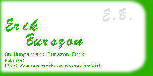 erik burszon business card